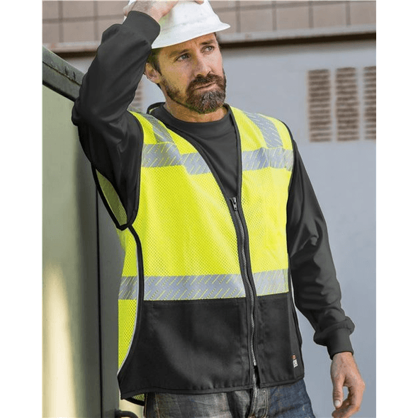 Kishigo | Chaleco de malla resistente al fuego Premium Black Series FR