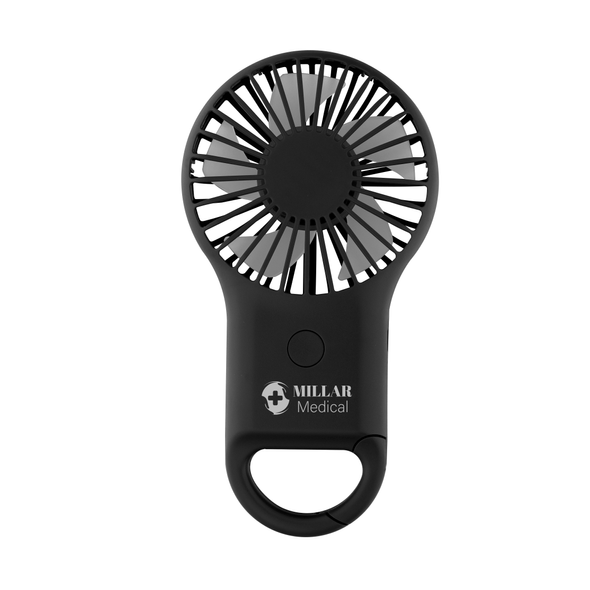 Ventilador de mano con mosquetón recargable Hit