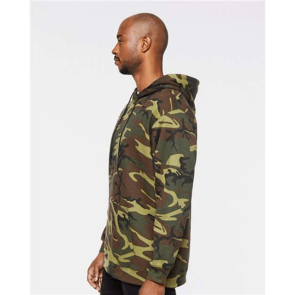 Code V Adult Camouflage Hooded Pullover Sweatshirt - Green Woodland Fleece Lined Hoodie (3X-Large)